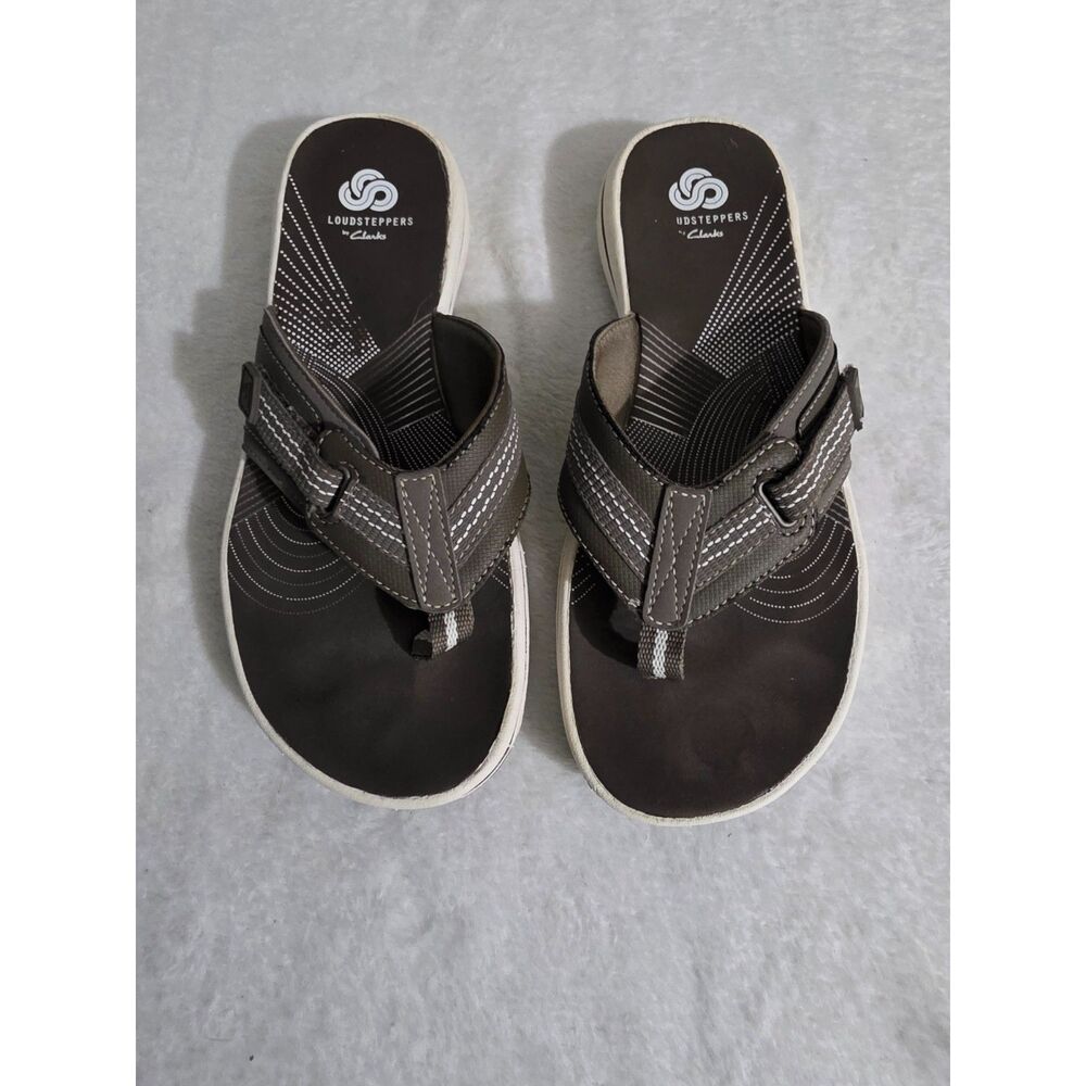 Clarks Loudsteppers Women’s Size 6 Brown Adjustable Comfort Thong Sandals
